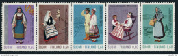 Finland 533-537a Strip, MNH. Michel 733-737. Regional Costume, 1973. - Ongebruikt