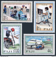 Fiji 767-770,771,MNH.Michel 775-778,Bl.19. Post,Telecommunications,1996.Canoes. - Fiji (1970-...)