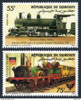 Djibouti 597-598,MNH.Michel 439-440. German Railway,150 Ann.1985.Locomotives. - Gibuti (1977-...)