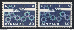 Denmark 431 Two Var, MNH. Michel 450x-450y. EFTA, 1967. Cogwheels. - Unused Stamps