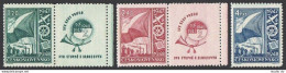 Czechoslovakia 322-323/label,324,MNH.Michel 512-514. Reconstruction Plan,1947. - Unused Stamps