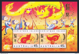 Christmas Island 377b, MNH. Michel Bl.10. Lunar Year Of The Rat, 1996. - Christmas Island