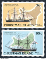 Christmas Isl 194-195, MNH. Michel 231-232. Visiting Ships, 1987. - Christmas Island