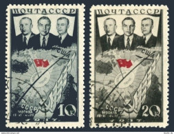 Russia 636-637, CTO. Michel 595-596. Trans-Polar Flight Moscow-Vancouver, 1938. - Usados