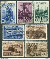 Russia 817-823, CTO. Michel 786-792. Soviet Industries,1941. Coal Miners,Trains, - Gebruikt
