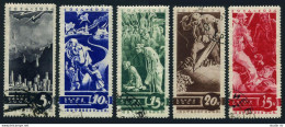 Russia 546-550,CTO.Anti-war Propaganda,1934.Bombing,Refugees,Plowing,Comradeship - Used Stamps