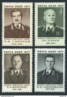 Russia 4545-4548,MNH. Marshals Of USSR,1977.Govorov,Koniev,Merezhkov,Sokolovsky. - Ungebraucht