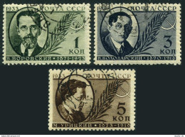 Russia 514-516,CTO.Mi 450-452. Revolutionist,1933.Vorovsky,Volodarsky,Urirzky. - Gebraucht