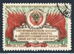 Russia 1660, CTO. Michel 1663. USSR, 30 Ann. 1952. Arms Of USSR, Flags. - Gebruikt