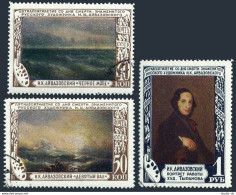 Russia 1529-1531 Reprint 3, CTO. Mi 1522b-1524b. Ivan Aivazovsky, Painter, 1950. - Usati