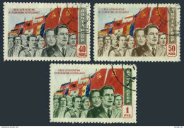 Russia 1488-1490 Print 1950, CTO. Michel 1491-1493. Socialist People, Flag.1950. - Used Stamps