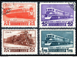 Russia 1411-1414 Raster VR,CTO.Michel 1414-1417. Trains 1949/56,Electric Trolley - Gebruikt