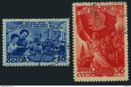 Russia 1123-1124,CTO.Michel 1114-1115. International Women's Day,1947. - Usati