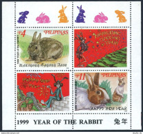 Philippines 2576-1577, 2577a A,B Sheets.MNH. New Year 1999 Lunar Year Of Rabbit. - Philippines