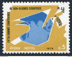 Nepal 316, MNH. Mi 331. Summit Conference:Non-aligned Countries, 1976. Dove,Map. - Népal