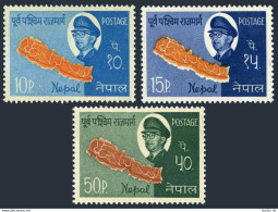 Nepal 170-172, MNH. Michel 179-181. East-West Highway, 1964. Map, King Mahendra. - Nepal