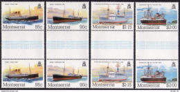 Montserrat 539-542 Gutter,542a,MNH.Michel 553-556,Bl.28. Mail Packet Boats,1984. - Montserrat