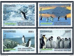 Mongolia 2282-2285, 2286-2287 Sheets, MNH. Greenpeace, 1997. Penguins. Ship. - Mongolië