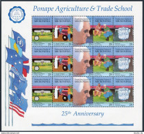 Micronesia 116-120a Sheet, MNH. Pohnpei Agricultural,Trade School,25th Ann.1990. - Micronesia