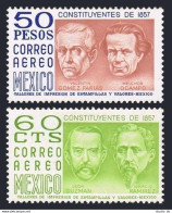 Mexico C445,C451,MNH.Michel 1448X,1453X. Constitution 1857.Authors,politicians. - Messico