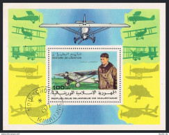 Mauritania 372,CTO.Michel 581 Bl.18. Charles Lindberg,Spirit Of St Louis,1971. - Mauritanie (1960-...)