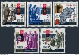 Malta 348-352, MNH. Mi 337-341. Valletta, 400th Ann. 1966. Map, Pope St Pius V. - Malte