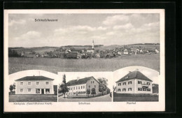 AK Schmatzhausen, Geschäftshaus Knott, Schulhaus, Pfarrhof  - Autres & Non Classés