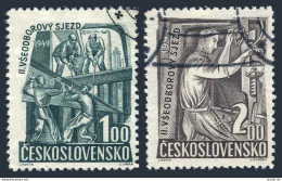 Czechoslovakia 397-398, CTO. Michel 597-598. Trade Union Congress, 1949. - Unused Stamps