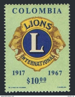 Colombia 770, MNH. Michel 1106. Lions International, 50th Ann. 1967. - Colombia