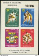 Colombia C419, MNH. Mi Bl.25. Sports 1961. Soccer, Basketball, Baseball,Bolivar. - Colombie