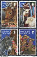 Cayman 710-713, MNH. Mi 744-747. Christmas 1995. Ox, Sheep, Lamb, Donkey, Camels - Cayman Islands