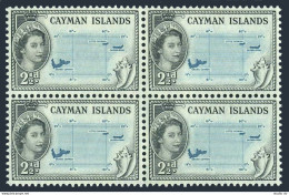 Cayman 140 Block/4, MNH. Michel 141. QE II, 1953. Map, Conch. - Caimán (Islas)