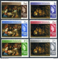 Cayman 203-208, MNH. Michel 204-209. Christmas 1968. Carel Fabritius, Rembrandt. - Iles Caïmans