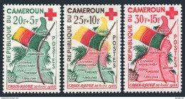 Cameroun B30-B32,MNH.Michel 326-328. Red Cross 1961.Map,Flag. - Camerún (1960-...)