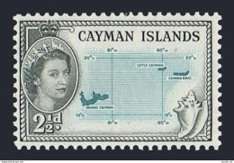 Cayman 140, MNH. Michel 141. QE II, 1953. Map, Conch. - Cayman (Isole)