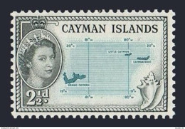 Cayman 140, MNH. Michel 141. QE II, 1953. Map, Conch. - Kaimaninseln