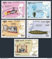 Cambodia 1218-23,MNH.Michel 1294-1298,Bl.191. EXPO-92,Seville.Edison,Morse,Bell, - Camboya