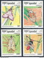 Cambodia 1318-1321,1322,MNH.Michel 1397-1400,Bl.202. Insects 1993.Cnaphalocrosis - Camboya