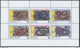 Bulgaria 3491-3496a Sheet, MNH. Michel 3784-3789 Klb. Snakes 1989. - Ungebraucht