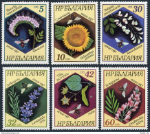 Bulgaria 3266-3271, MNH. Michel 3582-3587. Plants And Bees, 1987. - Ungebraucht