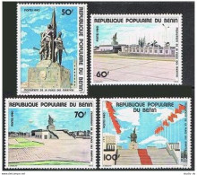 Benin 456-459, MNH. Monument Martyrs' Square, Cotonou. Various Monuments. 1980. - Benin - Dahomey (1960-...)
