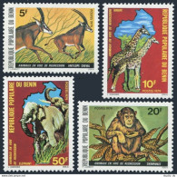 Benin 439-442, MNH. Mi 191-194. Antelope, Giraffes, Chimpanzee, Elephant, 1979. - Benin – Dahomey (1960-...)