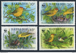 Barbados 795-798, MNH. Michel 770-773. WWF 1991. Yellow Warbler. - Barbades (1966-...)