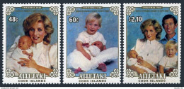 Aitutaki 364-366, 367 Ac Sheet, MNH. Birth Of Prince Henry, 1984. Diana,William, - Aitutaki