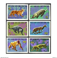 Viet Nam 455-460 Imperf, MNH. Michel 475B-480B. Wild Animals 1967.Cuon Rutilans, - Viêt-Nam