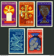 Surinam B182-B186, MNH. Michel 618-622. Easter 1972. Candle, Fish. - Surinam