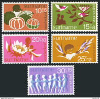 Surinam B211-B215,B213a, MNH. Mi 682-686,Bl.14. Child Welfare. Fruit,Birds.Dance - Surinam