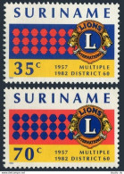 Surinam 596-597, MNH. Mi 983-984. Lions In Suriname, 25 Years In Surinam. 1982.  - Surinam