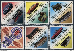 Surinam 831-842a Pairs,MNH.Michel 1294-1305. Classic And Modern Automobiles,1989 - Surinam