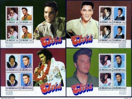 St Vincent 878-881 Ad Sheets,MNH.Michel 870-877 Bl.22-25. Elvis Presley,1985. - St.Vincent (1979-...)